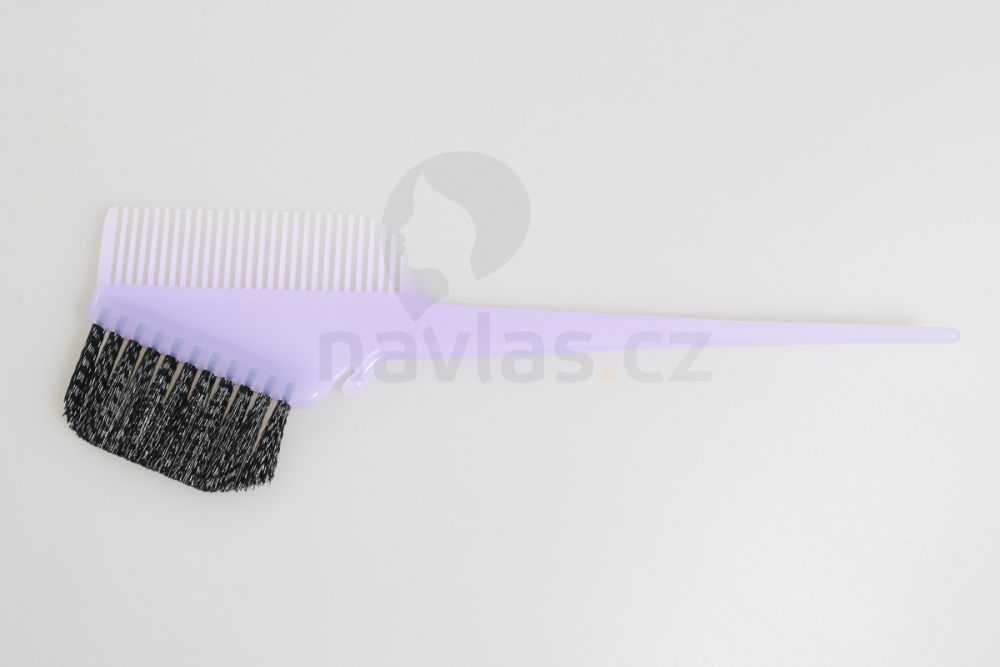 Salon Komplet Farbiaci štetec s hrebeňom krútený fialový JPP043K