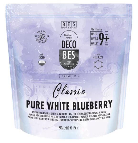 E-shop BES Decobes Pure White Blueberry Classic 9+ 500g - bezprašný modrofialový melír