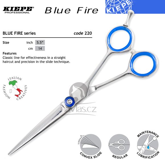 E-shop Kiepe Blue Fire Series Profi kadernícke nožnice 220/5,5