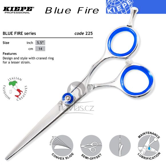 E-shop Kiepe Blue Fire Series Profi kadernícke nožnice 225/5,5"