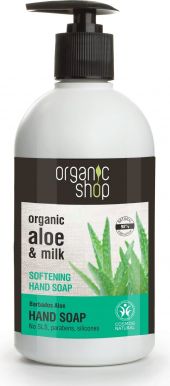 Organic Shop Softening Hand Soap Aloe & Milk 500ml - Zjemňujúce mydlo na ruky