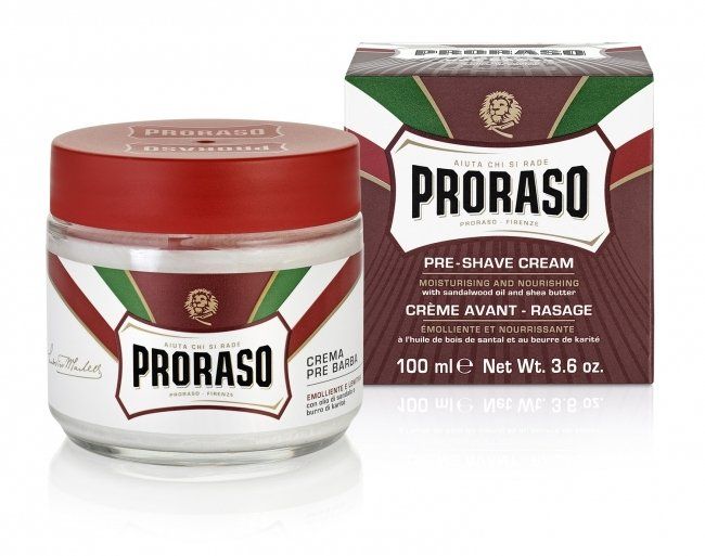 E-shop Proraso Red Pre-Shaving Cream 100ml - Krém pred holením na tvrdé fúzy