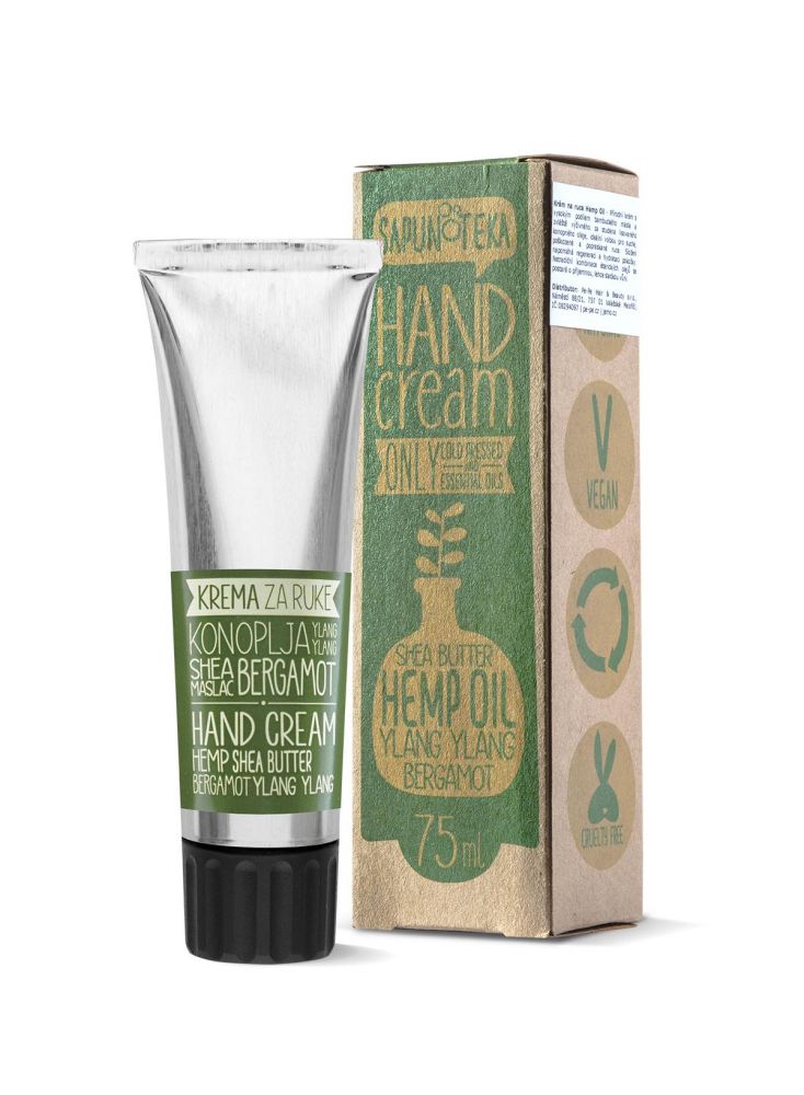 Sapunoteka Hands Cream Hemp & Shea Butter 75ml - Krém na popraskané ruky s konopím