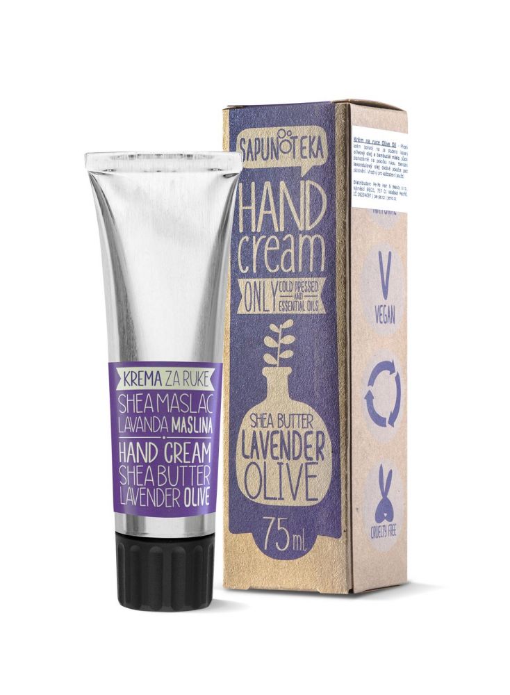 E-shop Sapunoteka Hands Cream Olive & Lavender 75ml - Krém na suché ruky olivy a levanduľa