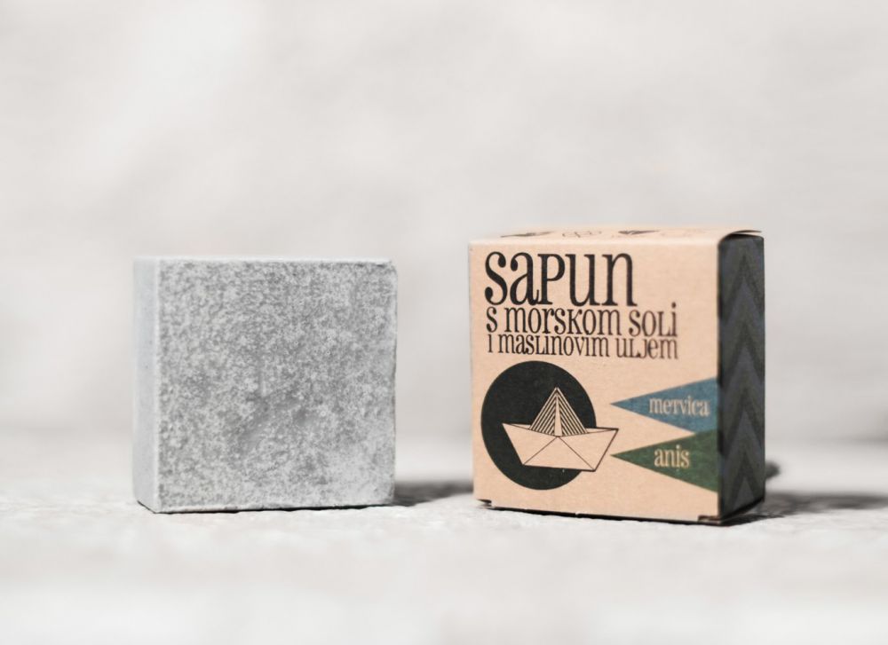 E-shop Sapunoteka Soap Sea Salt Mint, Anise & Charcoal 115g - Mäta, aníz a aktivované uhlie