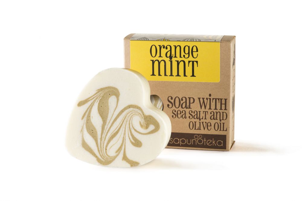 E-shop Sapunoteka Soap Sea Salt Orange & Mint 125g - Mydlo pomaranč a mäta s morskou soľou