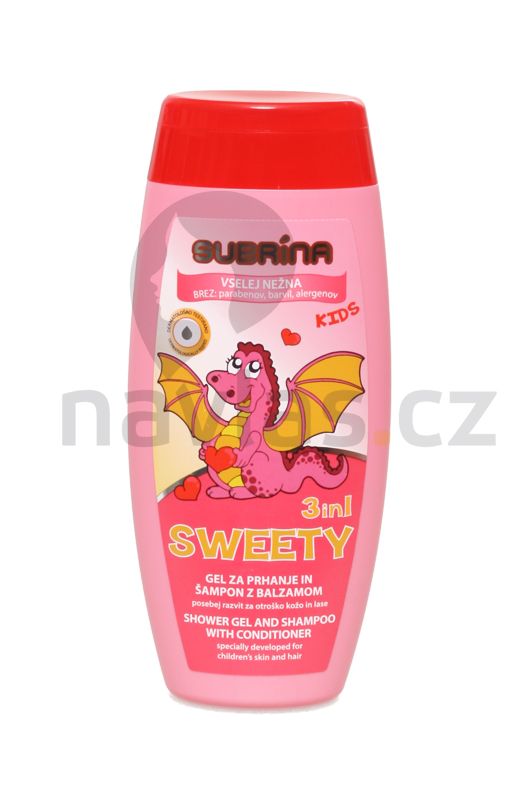 E-shop Subrína Sweety 3in1 - Detský sprchový gél a šampón s kondicionérom 250ml